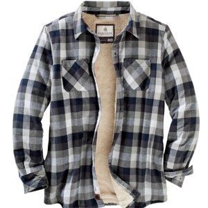 Women's fleece lined flannel shirt, size M, color gray plaid